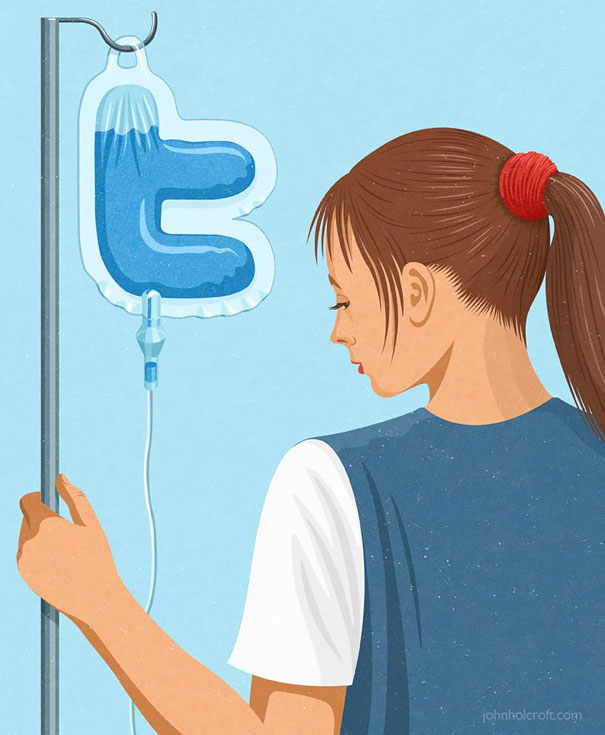 20 Ilustraciones satíricas que muestran nuestra adicción a la tecnología