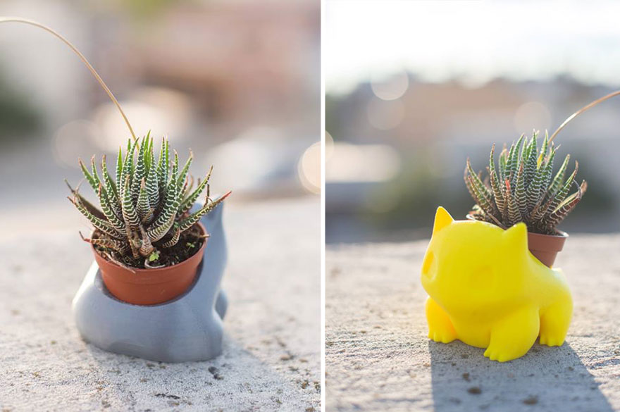 Ten tu propio pokemon con esta maceta impresa en 3D