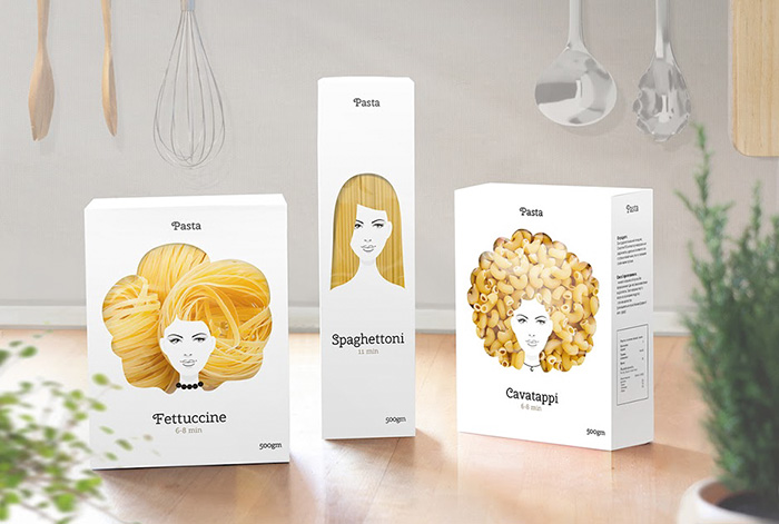 Este creativo diseño de embalaje convierte la pasta en pelo
