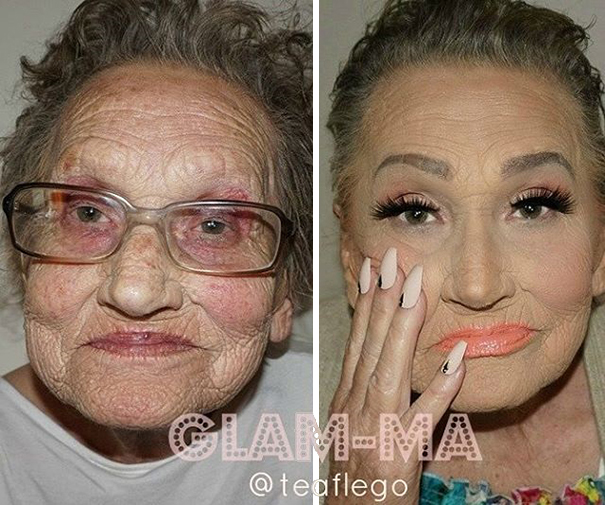 Esta abuela de 80 años pidió a su nieta que la maquillara y se convirtió en la sensación de internet