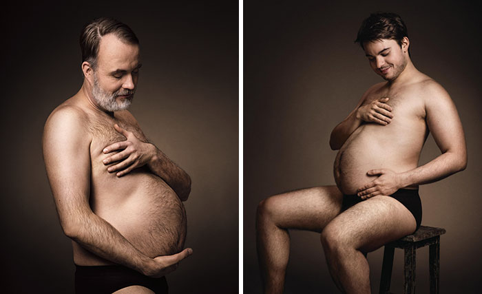 Este anuncio alemán de cerveza muestra a hombres acunando sus barrigas cerveceras como si fueran madres embarazadas