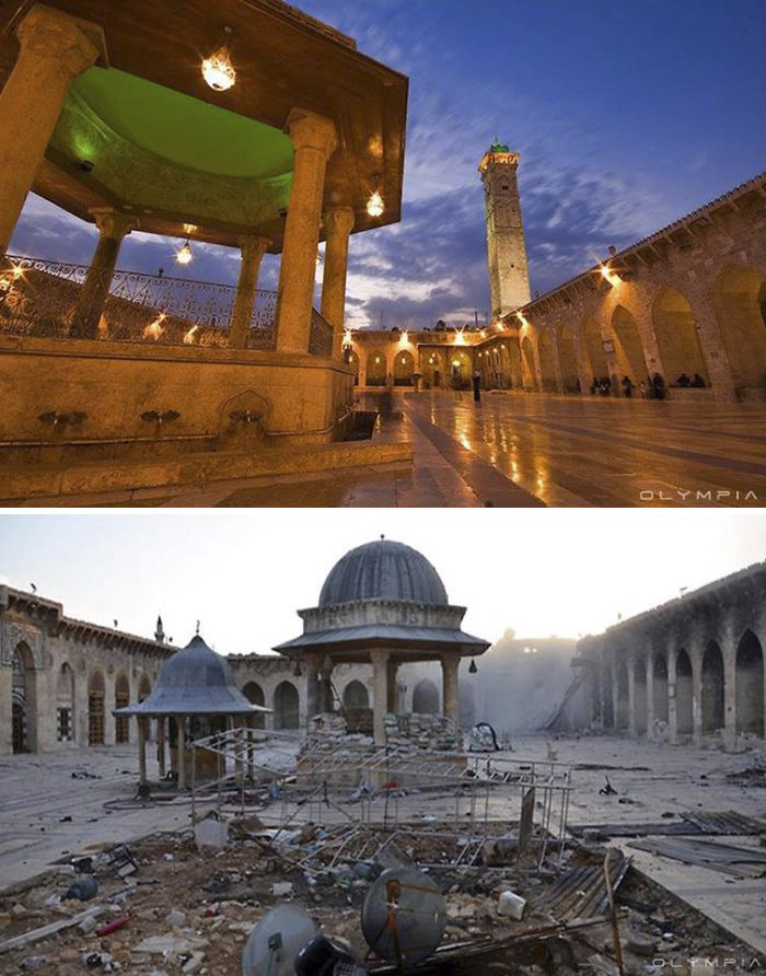 10 Fotos de antes y después que revelan lo que la guerra ha hecho a la mayor ciudad de Siria
