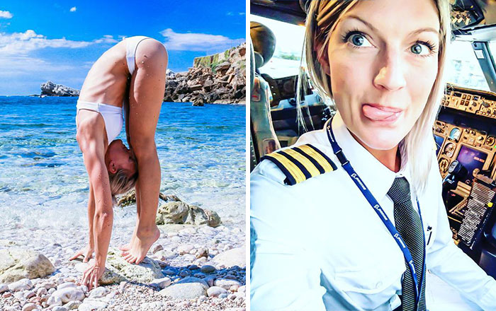 Esta piloto sueca hace yoga por el mundo y sus selfies triunfan en internet