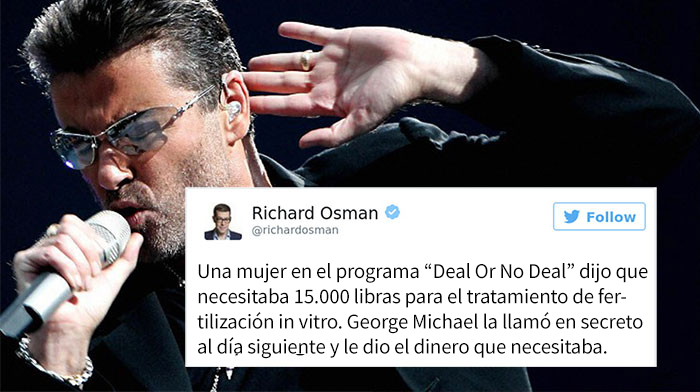 La gente escribe en twitter historias sobre las buenas acciones de George Michael durante su vida