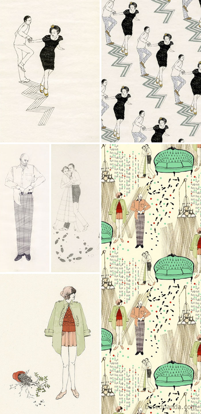 Dibujos De Lauren Nassef (Izquierda) Usados Sin Permiso En Las Obras De Samantha Beeston (Derecha)