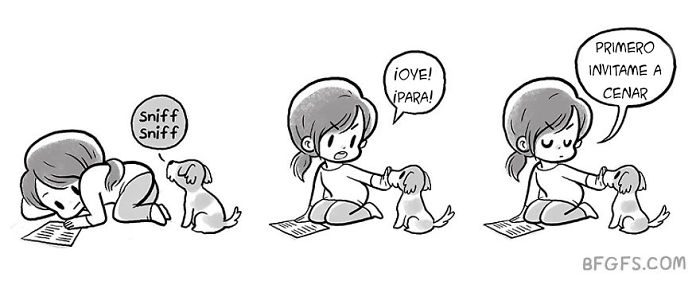 Esta chica ilustra la vida diaria con su novio y su perro en 10+ cómics adorables