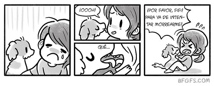 Esta chica ilustra la vida diaria con su novio y su perro en 10+ cómics adorables