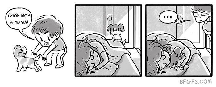 Esta chica ilustra la vida diaria con su novio y su perro en 10+ cómics adorables