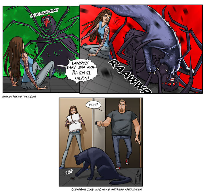Somos una pareja que ilustra sus problemas diarios con un toque surreal
