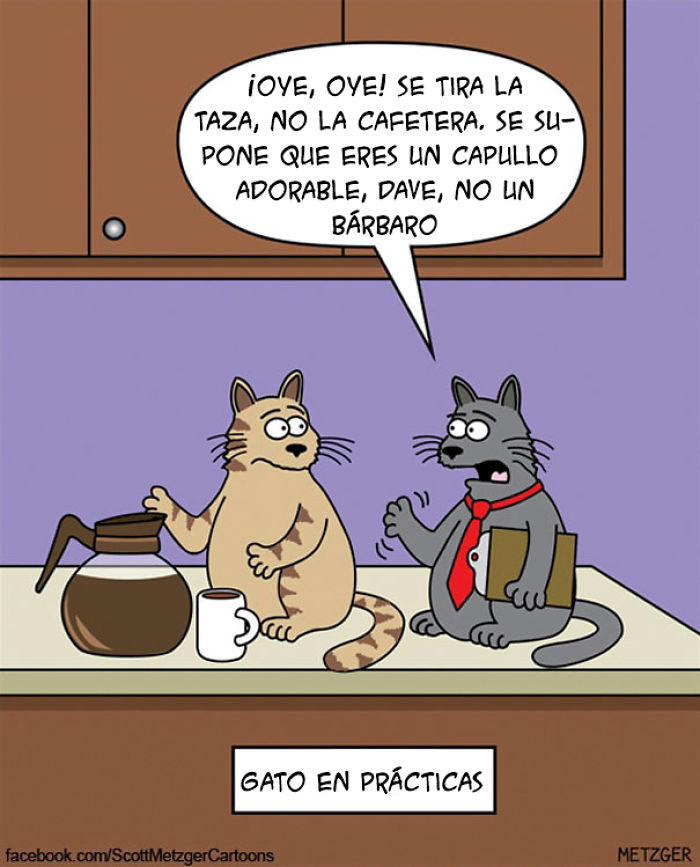 Este dibujante lleva más de 20 años creando tiras cómicas sobre gatos, estas son algunas de las mejores