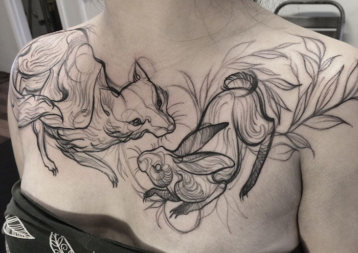Tatuajes esbozados que parecen dibujos a lápiz, por Nomi Chi | Bored Panda