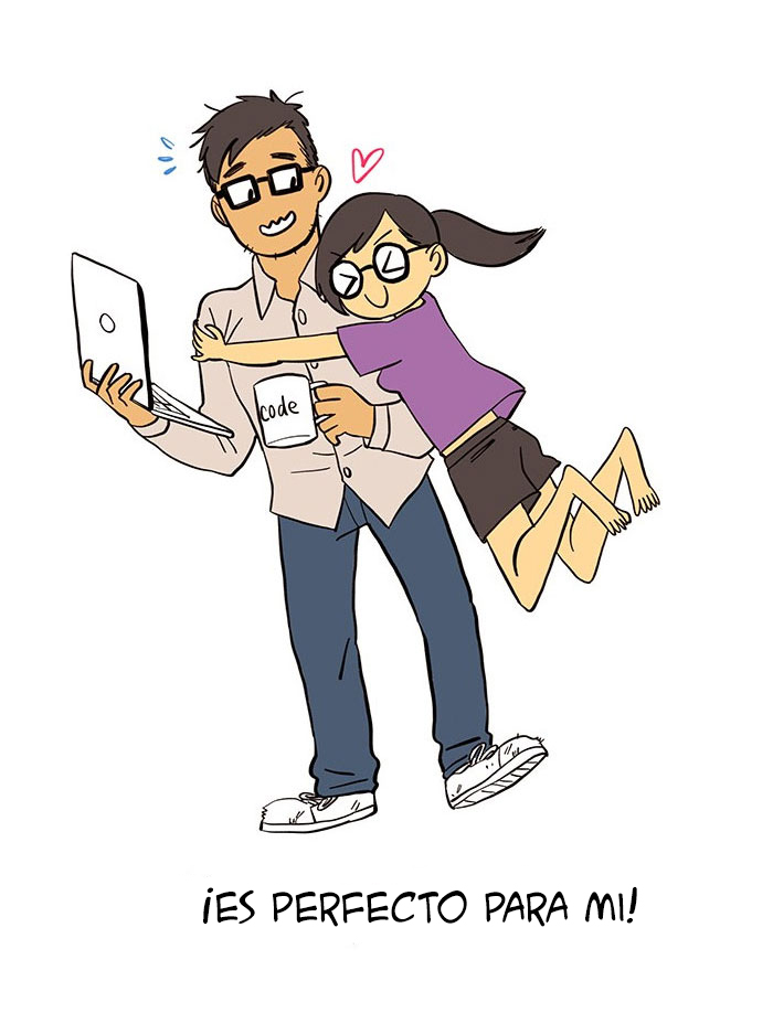Esta artista ilustra su relación con su novio informático en 13 cómics adorables