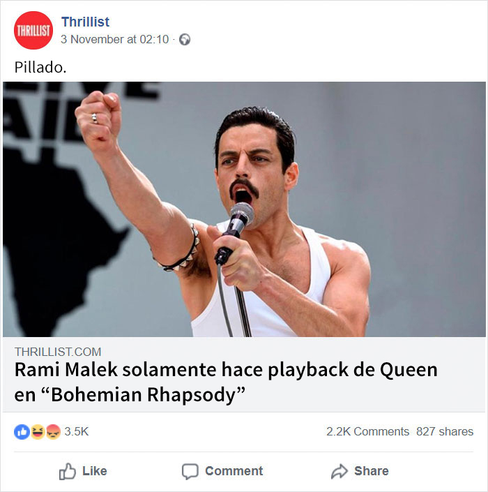 "Descubren" en una web que Rami Malek hace playback en "Bohemian Rhapsody", pero fueron ingeniosamente acallados