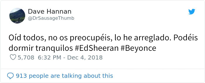 Una mujer se quejó del modo de vestir de Ed Sheeran junto a Beyoncé, pero fue destrozada en Twitter