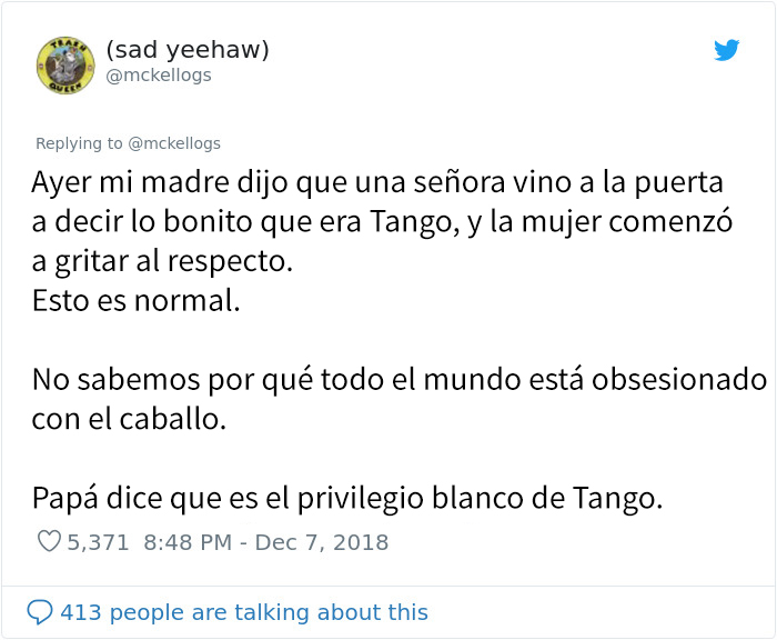 Este es Tango, el caballo más tonto que se está volviendo viral en Twitter