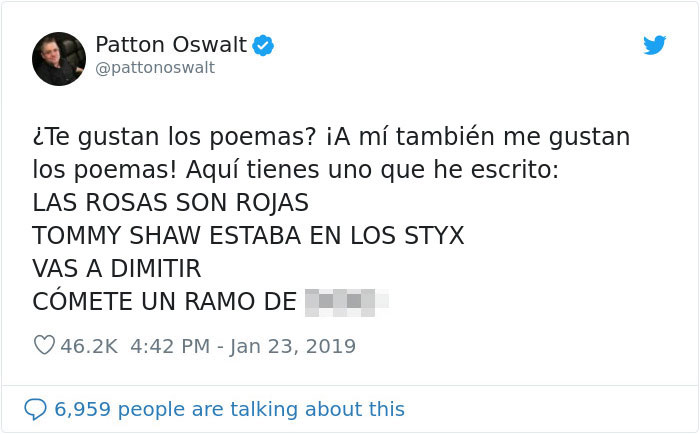 Patton Oswalt fue atacado por un trol en Twitter y al ver su perfil decide cambiar su vida por completo
