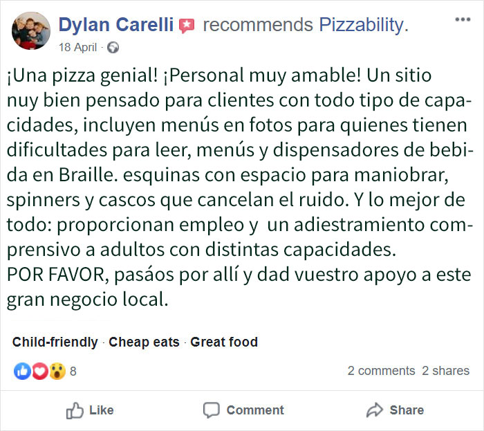 Esta mujer desconsolada pide ayuda para los trabajadores con necesidades especiales de Pizzability, ya que la gente se ríe de ellos