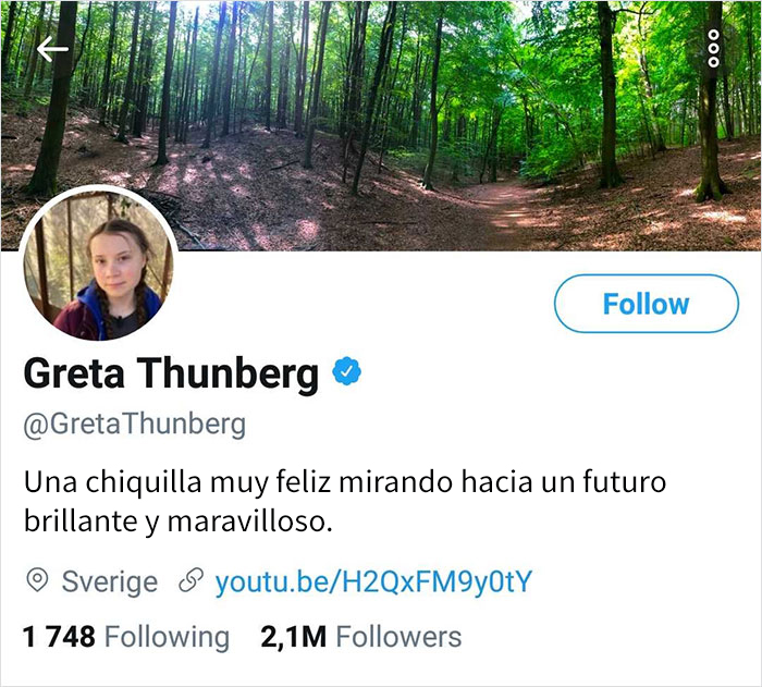 Trump se burla del discurso de Greta Thunberg y ella le menosprecia en su bio de Twitter