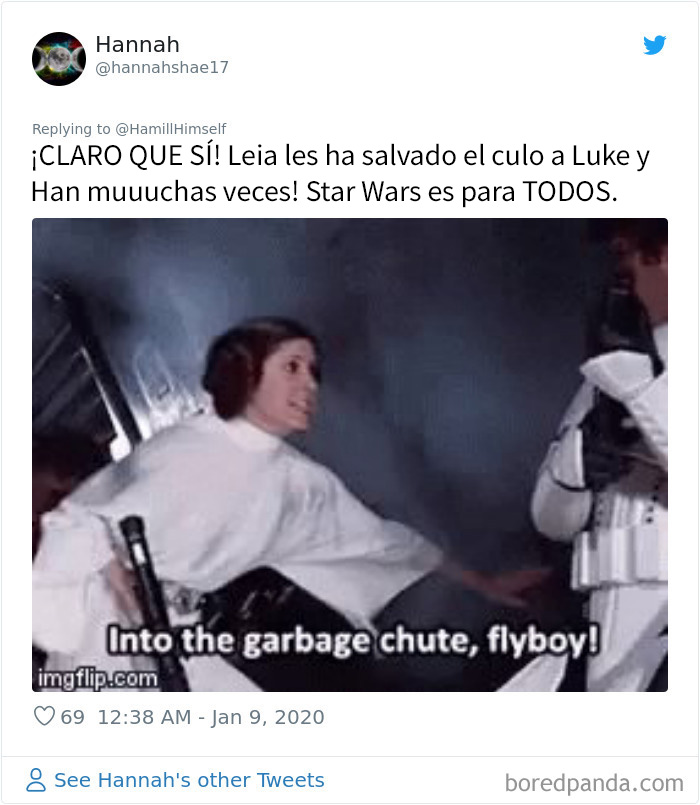 Mark Hamill responde ingeniosamente a un tuit donde contaban que a una niña de 5 años le dijeron que Star Wars no es para chicas