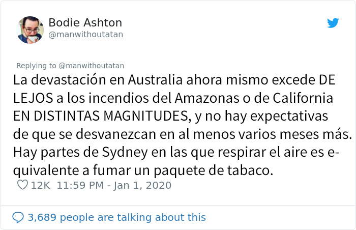 Este hombre publicó un hilo terrible revelando la devastación de los incendios de Australia
