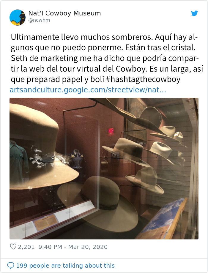El museo del Cowboy pone a su jefe de seguridad a cargo de su cuenta de twitter, y lo que escribe es tan divertido como auténtico