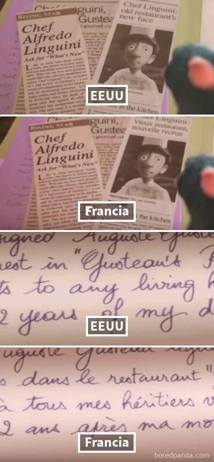 Ratatouille: La Versión Francesa Muestra La Carta En Francés, En Vez De Añadir Subtítulos