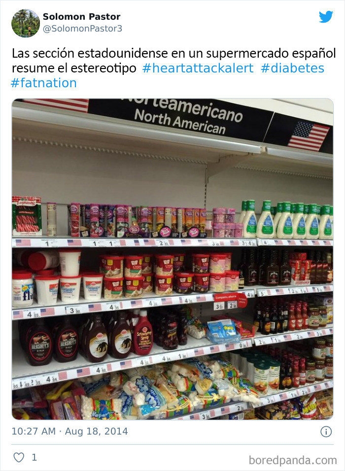 What The "American Food" Section Looks Like In Different Countries