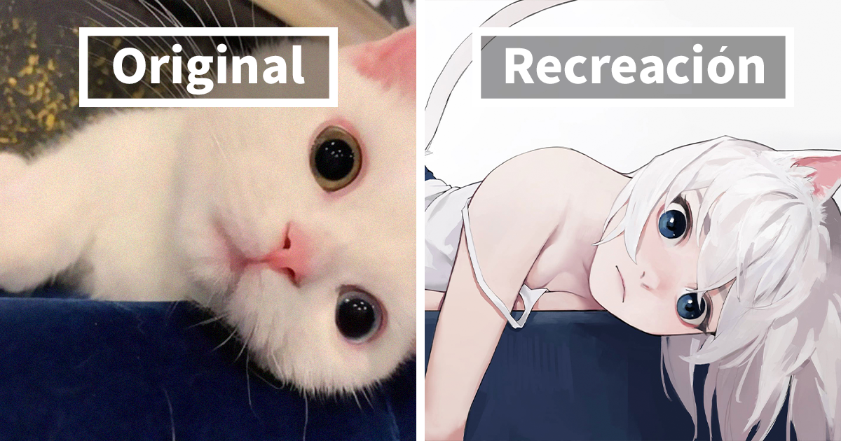 Qué aspecto tendrían los gatos como chicas de anime? Este ilustrador  japonés tiene la respuesta | Bored Panda
