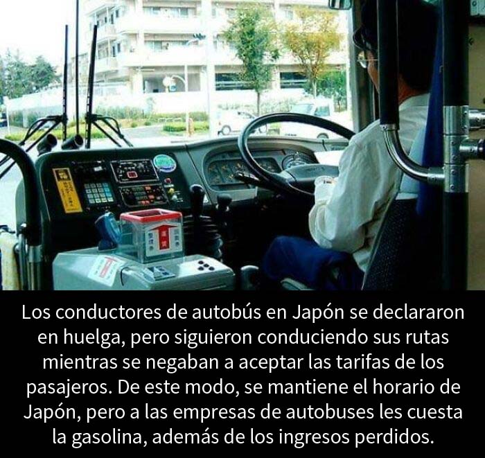 Los conductores de autobús en Japón, en huelga de tal manera para que la gente no sufra