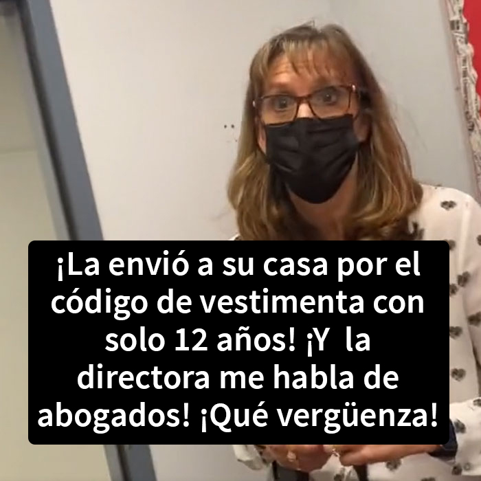 Esta madre se enfrent&oacute; a la directora que envi&oacute; a casa a su hija de 12 a&ntilde;os por no cumplir con el c&oacute;digo de vestimenta, y el video se volvi&oacute; viral