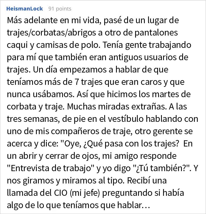 Piden a un ingeniero que no vuelva a la reunión sin llevar camisa blanca y lo cumple con tanta malicia que gana la discusión Piden a un ingeniero que no vuelva a la reunión sin llevar camisa blanca y lo cumple con tanta malicia que gana la discusión