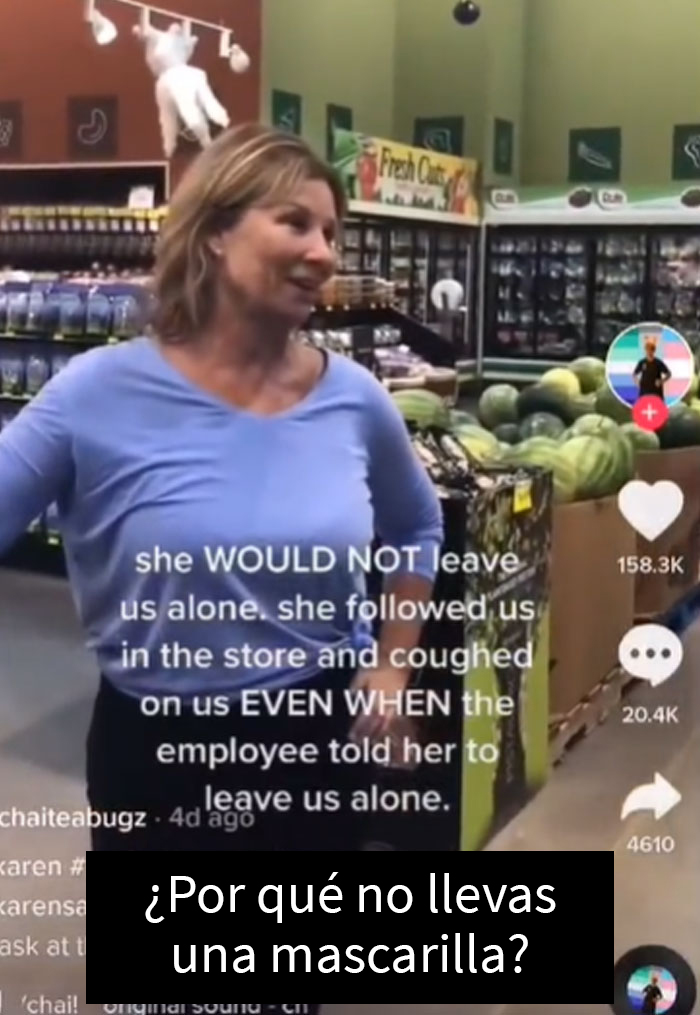 Esta &ldquo;Karen&rdquo; anti-mascarillas persigui&oacute; a una madre y su hija en una tienda mientras tos&iacute;a sobre ellas, y termin&oacute; por ser despedida tras ser rastreada en internet