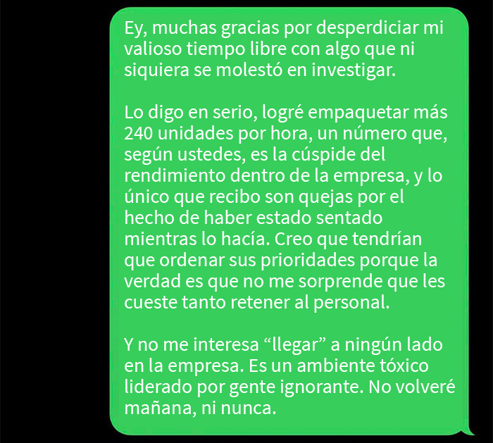 Este jefe critica a un empleado con fractura &oacute;sea por sentarse en un taburete, pero cambia el tono de inmediato cuando este decide renunciar