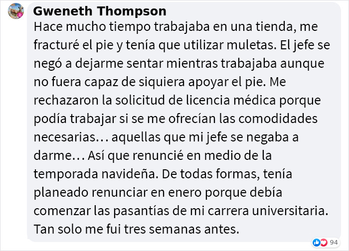 Este jefe critica a un empleado con fractura &oacute;sea por sentarse en un taburete, pero cambia el tono de inmediato cuando este decide renunciar
