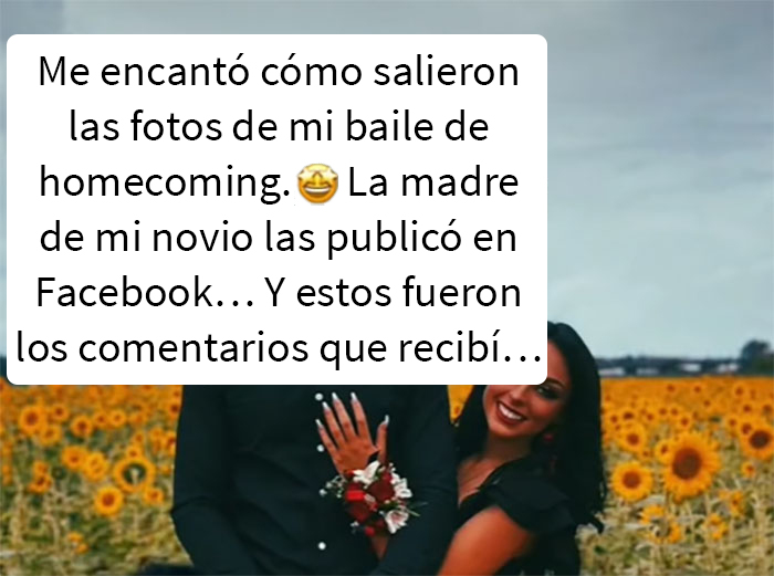 Esta joven de 17 años está asombrada de recibir muchos comentarios odiosos luego de que la madre de su novio publicara sus fotos del baile de homecoming en Facebook Esta joven de 17 años está asombrada de recibir muchos comentarios odiosos luego de que la madre de su novio publicara sus fotos del baile de homecoming en Facebook