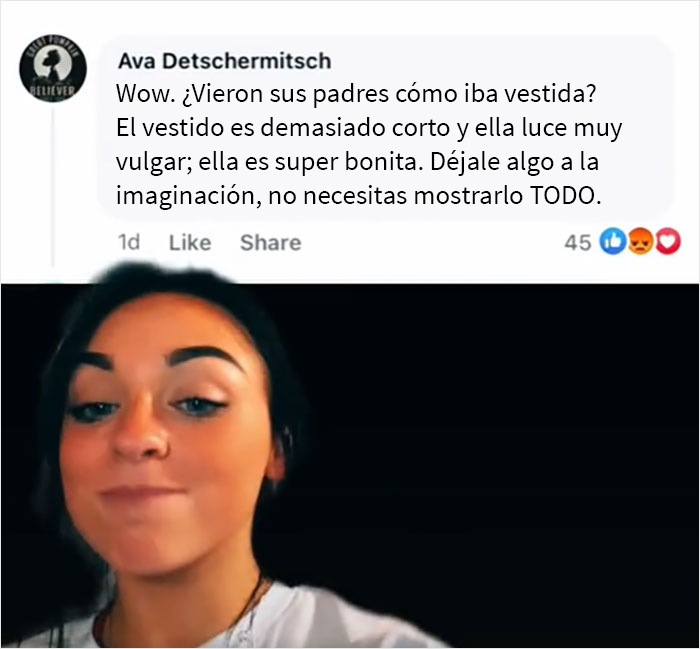 Esta joven de 17 años está asombrada de recibir muchos comentarios odiosos luego de que la madre de su novio publicara sus fotos del baile de homecoming en Facebook Esta joven de 17 años está asombrada de recibir muchos comentarios odiosos luego de que la madre de su novio publicara sus fotos del baile de homecoming en Facebook
