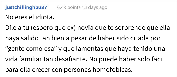 Este chico se march&oacute; de la cena cuando los padres de su novia empezaron a insultar a su hermano y su marido
