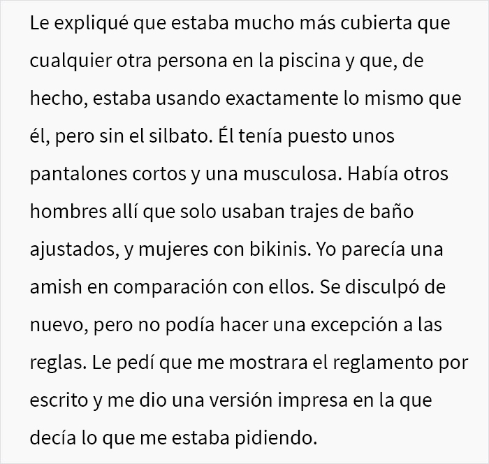 Le pidieron a una mujer con una mastectom&iacute;a doble que usara corpi&ntilde;o en la piscina, ella sigui&oacute; la regla al pie de la letra en su cumplimiento malicioso