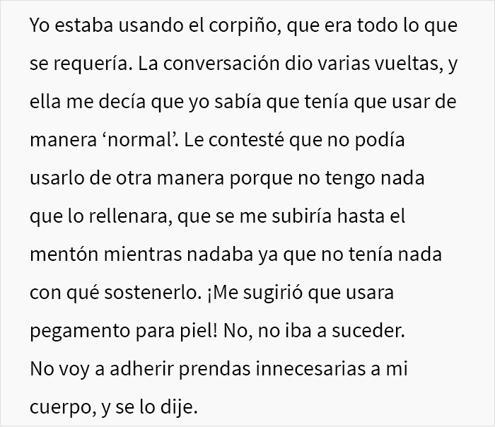 Le pidieron a una mujer con una mastectom&iacute;a doble que usara corpi&ntilde;o en la piscina, ella sigui&oacute; la regla al pie de la letra en su cumplimiento malicioso