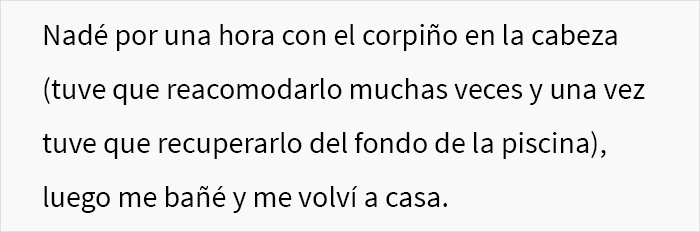 Le pidieron a una mujer con una mastectom&iacute;a doble que usara corpi&ntilde;o en la piscina, ella sigui&oacute; la regla al pie de la letra en su cumplimiento malicioso