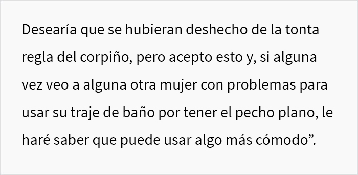 Le pidieron a una mujer con una mastectom&iacute;a doble que usara corpi&ntilde;o en la piscina, ella sigui&oacute; la regla al pie de la letra en su cumplimiento malicioso