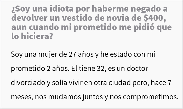 &ldquo;Las novias inteligentes ahorran dinero&rdquo;: este prometido se enfureci&oacute; al enterarse de que su futura esposa hab&iacute;a gastado $400 en un vestido de novia