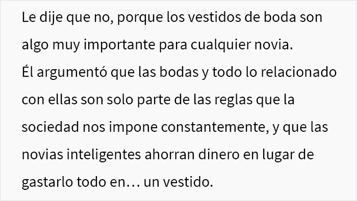 &ldquo;Las novias inteligentes ahorran dinero&rdquo;: este prometido se enfureci&oacute; al enterarse de que su futura esposa hab&iacute;a gastado $400 en un vestido de novia