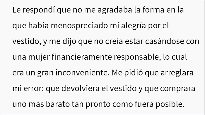 &ldquo;Las novias inteligentes ahorran dinero&rdquo;: este prometido se enfureci&oacute; al enterarse de que su futura esposa hab&iacute;a gastado $400 en un vestido de novia