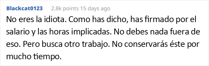 Esta mujer se niega a trabajar más allá de su horario estipulado, provocando un drama en el trabajo