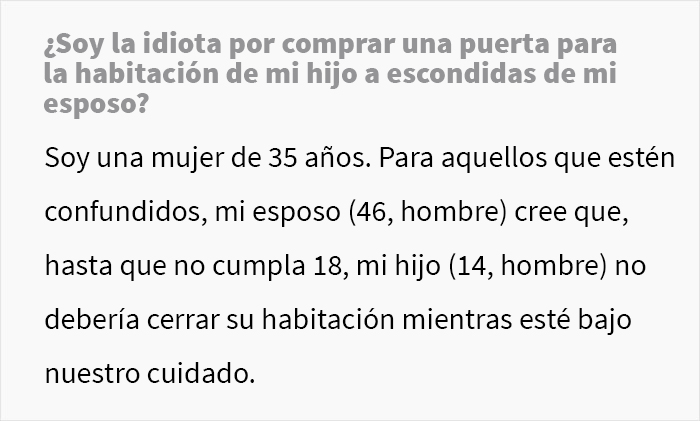 &ldquo;Ahora se niega incluso a dormir en la misma cama que yo&rdquo;: Estos padres discuten cuando la madre instala una puerta en la habitaci&oacute;n de su hijo en secreto porque el padre no estaba de acuerdo