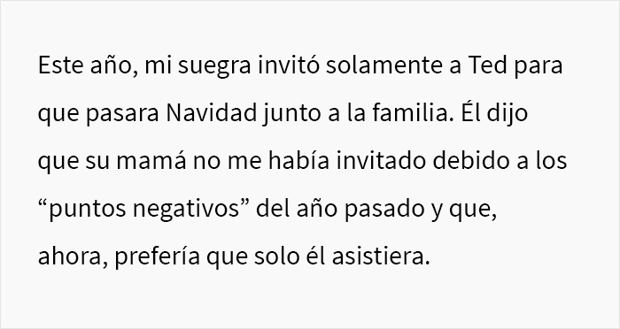 Esta mujer no fue invitada a la fiesta de Navidad de la familia de su esposo debido a sus &ldquo;puntos negativos&rdquo; del a&ntilde;o anterior, y el drama comenz&oacute; cuando no empac&oacute; las maletas de su esposo