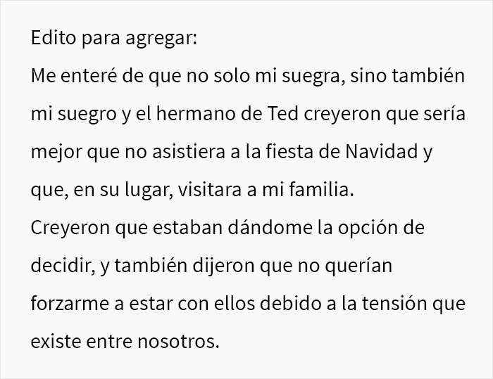 Esta mujer no fue invitada a la fiesta de Navidad de la familia de su esposo debido a sus &ldquo;puntos negativos&rdquo; del a&ntilde;o anterior, y el drama comenz&oacute; cuando no empac&oacute; las maletas de su esposo