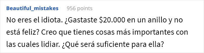 “¿Soy idiota por comprarle a mi prometida un diamante fabricado en un laboratorio y negarme a cambiarlo por una piedra natural?” “¿Soy idiota por comprarle a mi prometida un diamante fabricado en un laboratorio y negarme a cambiarlo por una piedra natural?”