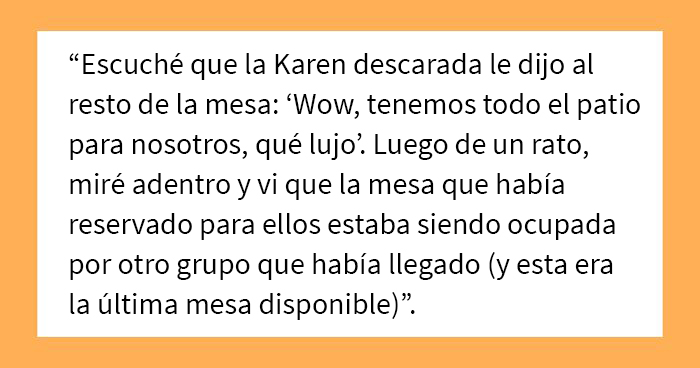 Esta grosera Karen no escuchó las advertencias del camarero sobre la lluvia e hizo que todo su grupo perdiera la mesa